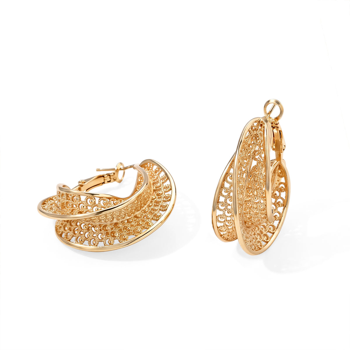 Twisted Hexagon Hoop Earring with Clasp 8744742 0