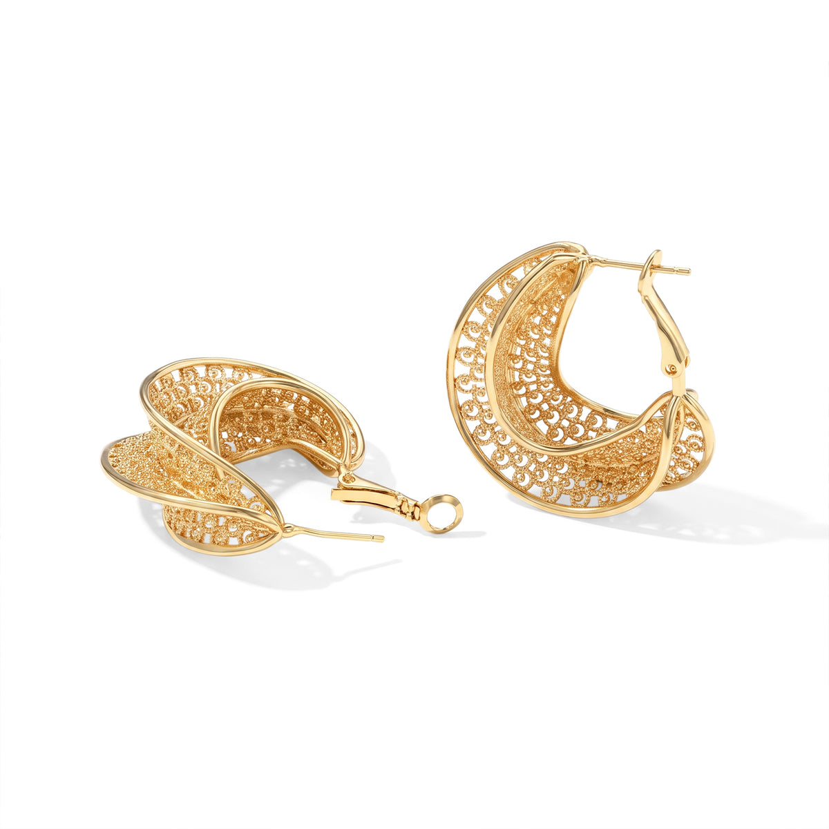 Twisted Hexagon Hoop Earring with Clasp 8744742 2