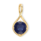 D'Joy - Diffused Blue Sapphire Solitaire Pendant in 18K Vermeil Yellow Gold Plated Sterling Silver 1.90 Ct._8744820
