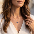 D'Joy - Diffused Blue Sapphire Solitaire Pendant in 18K Vermeil Yellow Gold Plated Sterling Silver 1.90 Ct._8744820_1