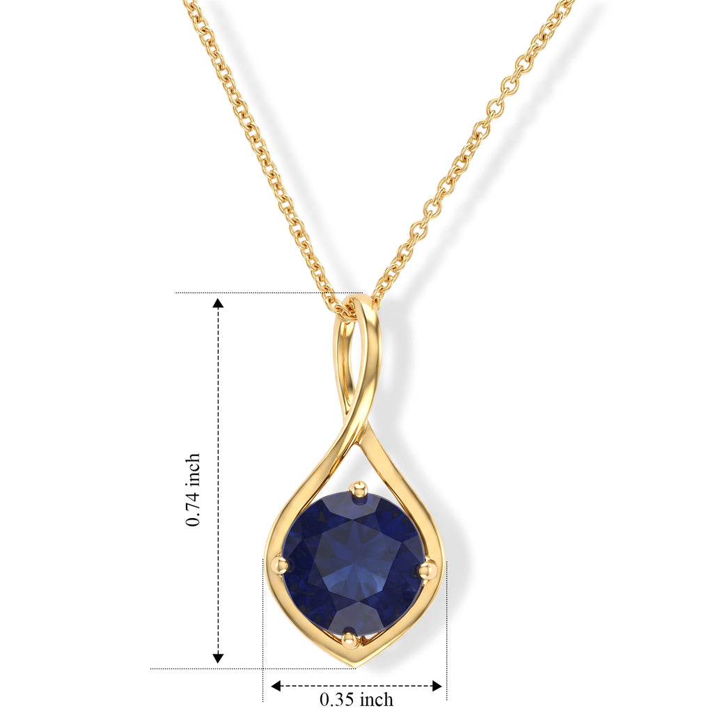 D'Joy - Diffused Blue Sapphire Solitaire Pendant in 18K Vermeil Yellow Gold Plated Sterling Silver 1.90 Ct._8744820_3