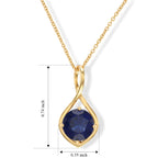 D'Joy - Diffused Blue Sapphire Solitaire Pendant in 18K Vermeil Yellow Gold Plated Sterling Silver 1.90 Ct._8744820_3
