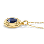 D'Joy - Diffused Blue Sapphire Solitaire Pendant in 18K Vermeil Yellow Gold Plated Sterling Silver 1.62 Ct._8744833_2