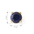 D'Joy - Diffused Blue Sapphire Solitaire Earring with Push Back in 18K Vermeil Yellow Gold Plated Sterling Silver 2.40 Ct._8744867_4