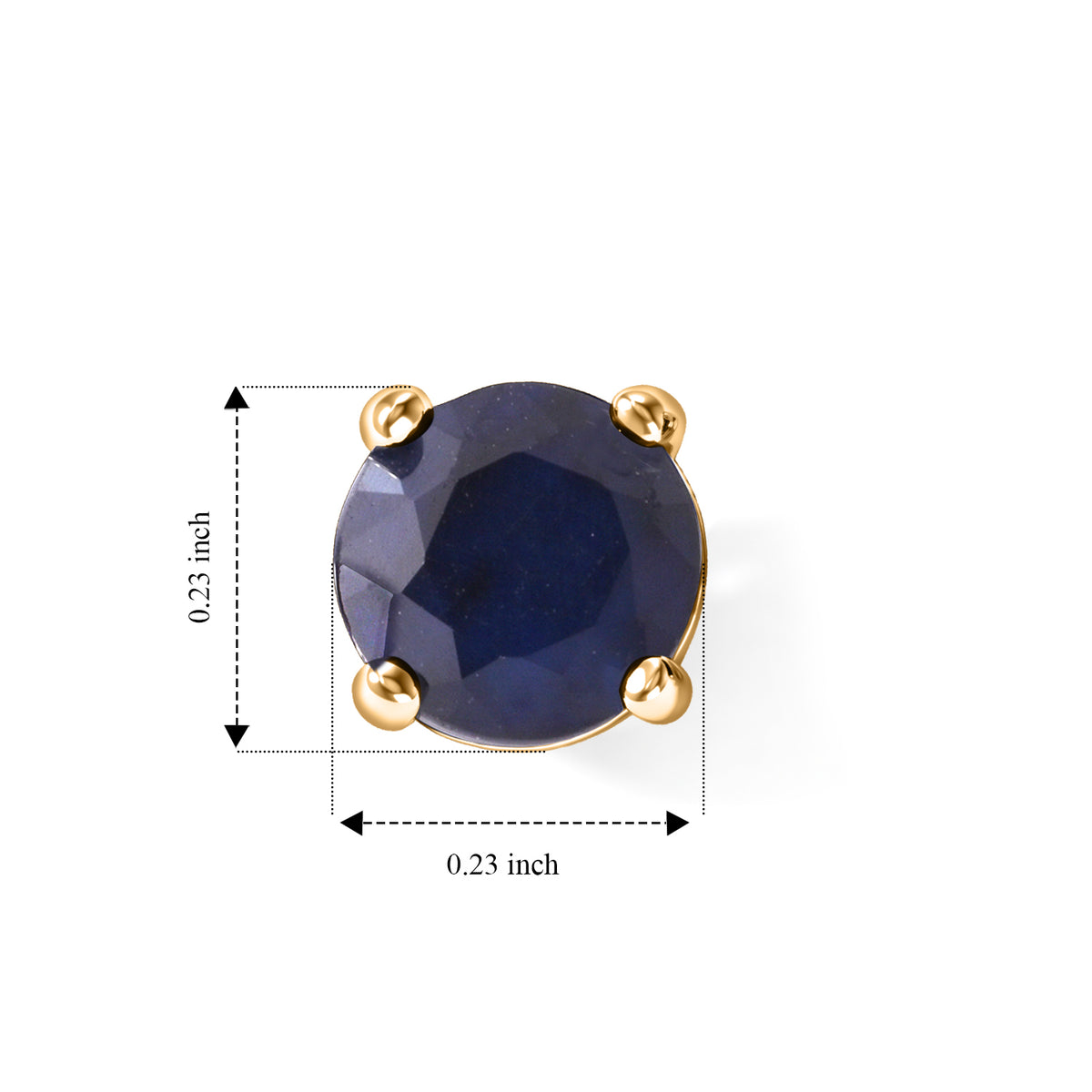 D'Joy - Kwai Blue Sapphire Solitaire Stud Earring with Push Back in 18K Vermeil Yellow Gold Plated Sterling Silver 2.40 Ct. 8744867 4
