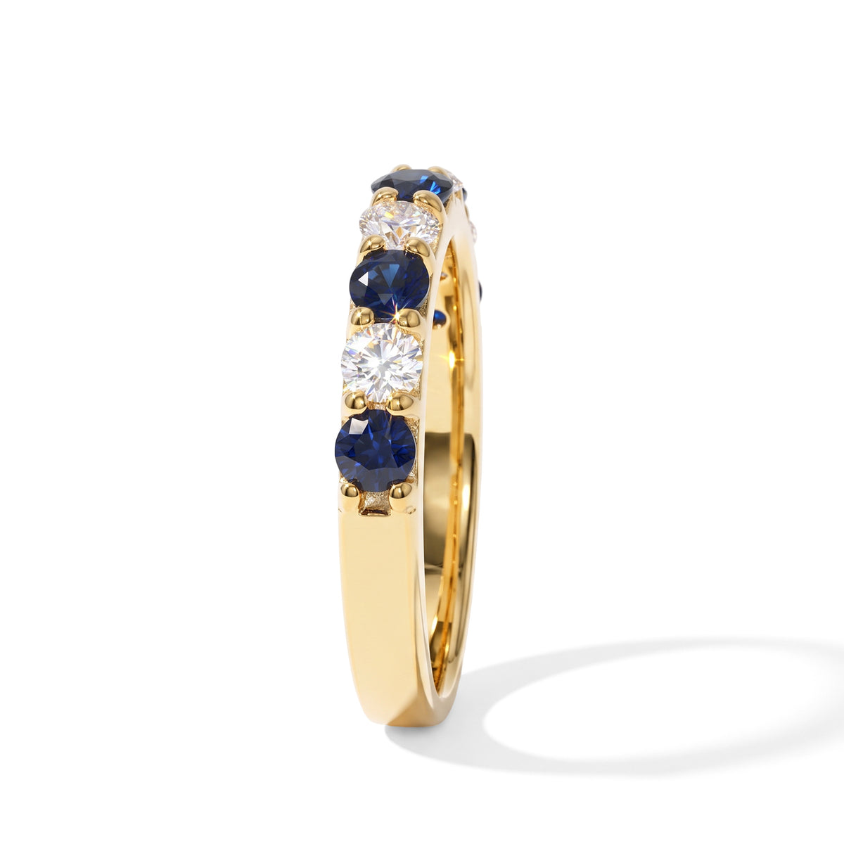 D'Joy - Diffused Blue Sapphire &amp; Moissanite Ring in Yellow Gold Plated Sterling Silver 1.24 Ct. 8744868 2