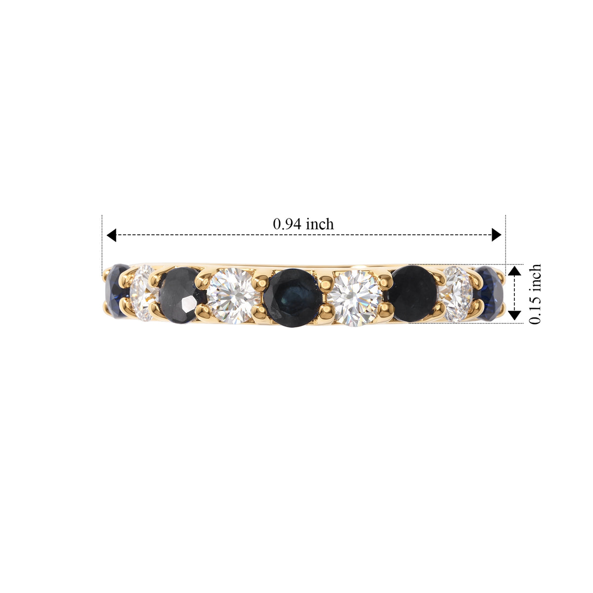 D'Joy - Diffused Blue Sapphire &amp; Moissanite Ring in Yellow Gold Plated Sterling Silver 1.24 Ct. 8744868 4