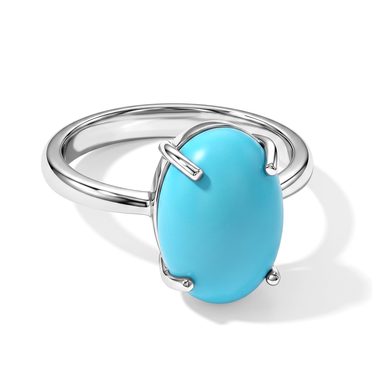 D'Joy Blue Turquoise Ring in Rhodium OverlaySterling Silver  5.100  Ct. 8745059 0