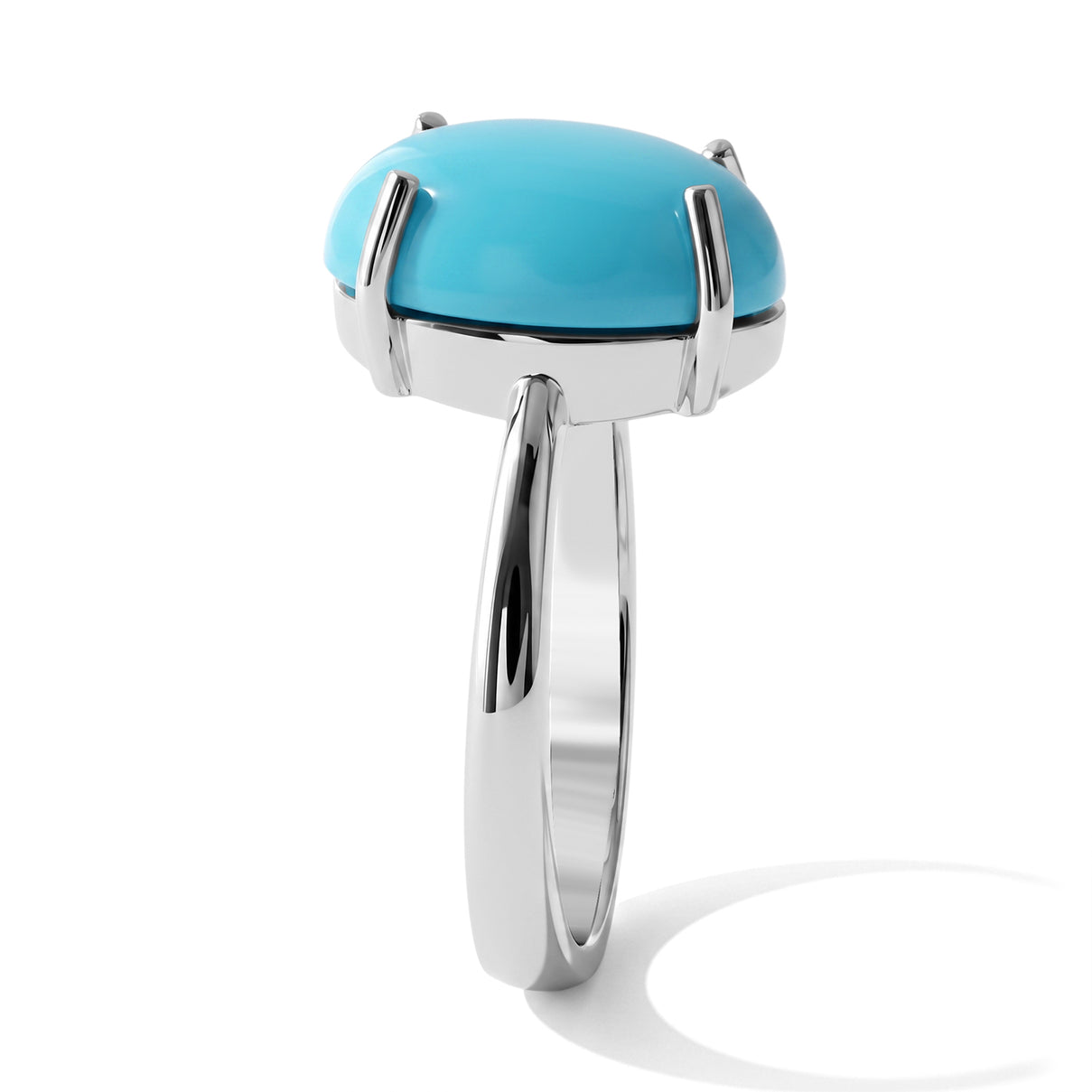 D'Joy Blue Turquoise Ring in Rhodium OverlaySterling Silver  5.100  Ct. 8745059 3