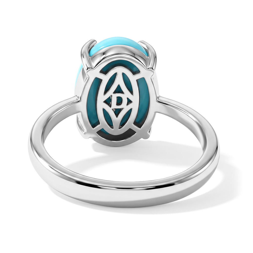 D'Joy Blue Turquoise Ring in Rhodium OverlaySterling Silver  5.100  Ct._8745059_4