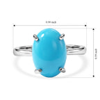 D'Joy Blue Turquoise Ring in Rhodium OverlaySterling Silver  5.100  Ct._8745059_5