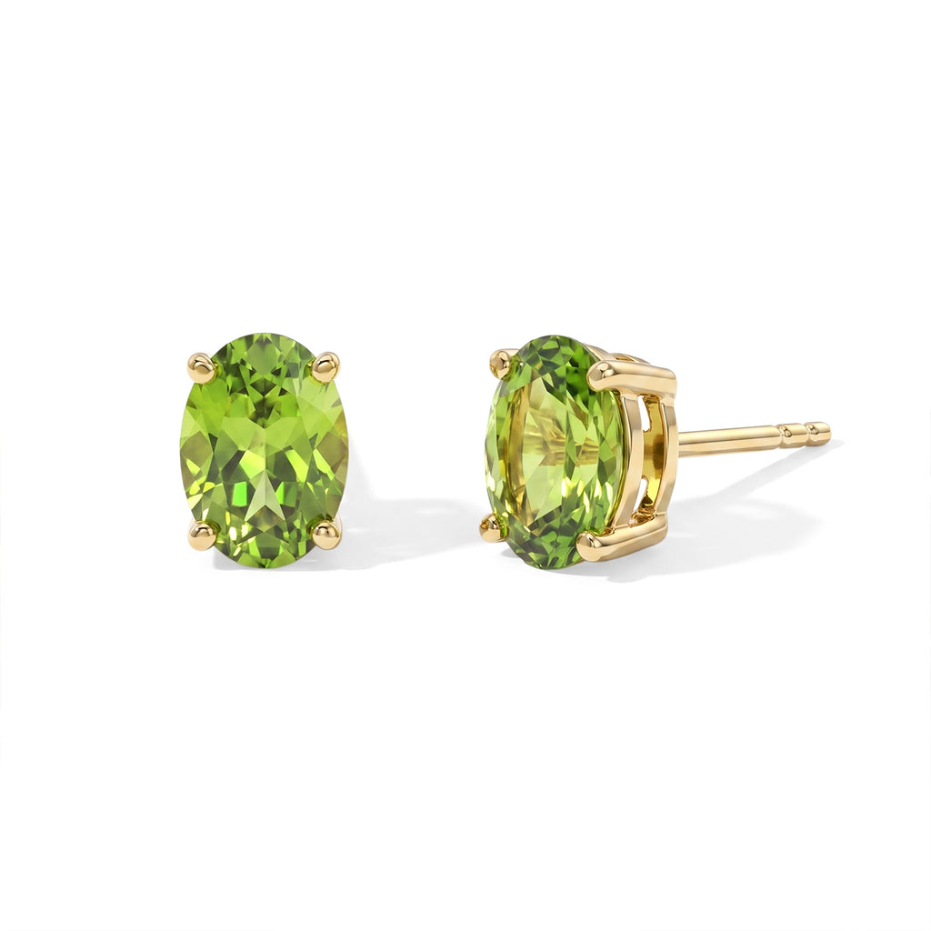D'Joy - Peridot Stud Earring with Push Back in 18K Vermeil Yellow Gold Plated Sterling Silver 1.50 Ct._8745252