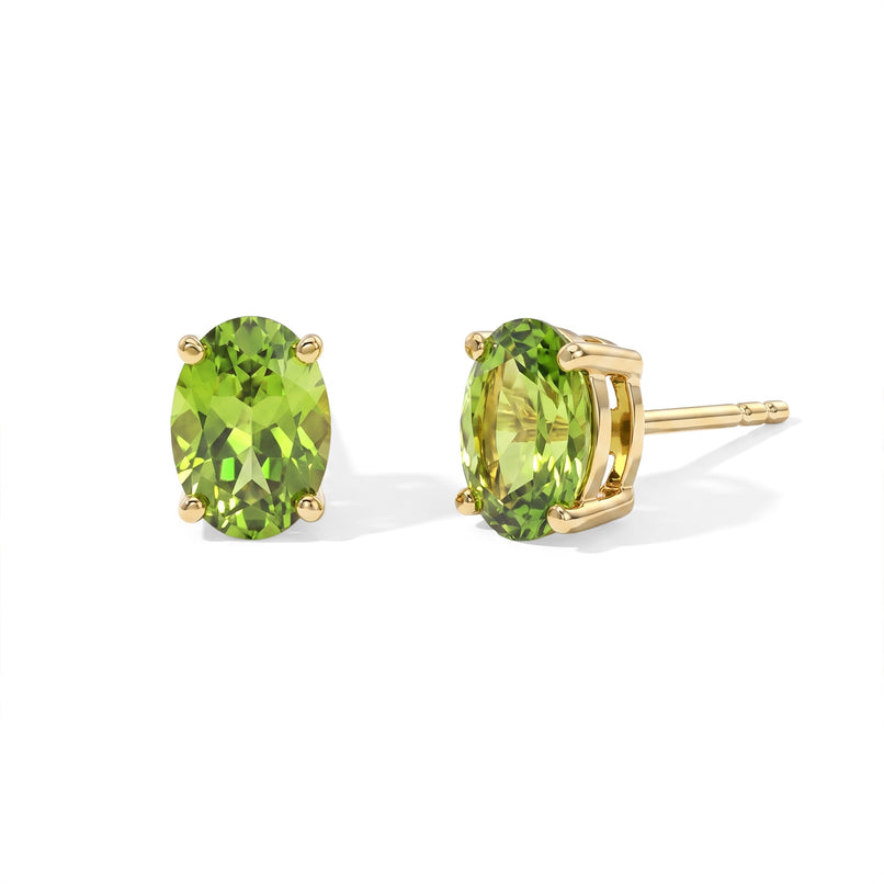 D'Joy - Peridot Stud Earring with Push Back in 18K Vermeil Yellow Gold Plated Sterling Silver 1.50 Ct._8745252