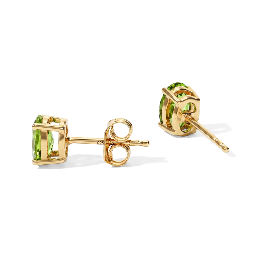 D'Joy - Peridot Stud Earring with Push Back in 18K Vermeil Yellow Gold Plated Sterling Silver 1.50 Ct._8745252_3