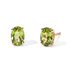 D'Joy - Peridot Stud Earring with Push Back in 18K Vermeil Rose Gold Plated Sterling Silver 1.50 Ct._8745253