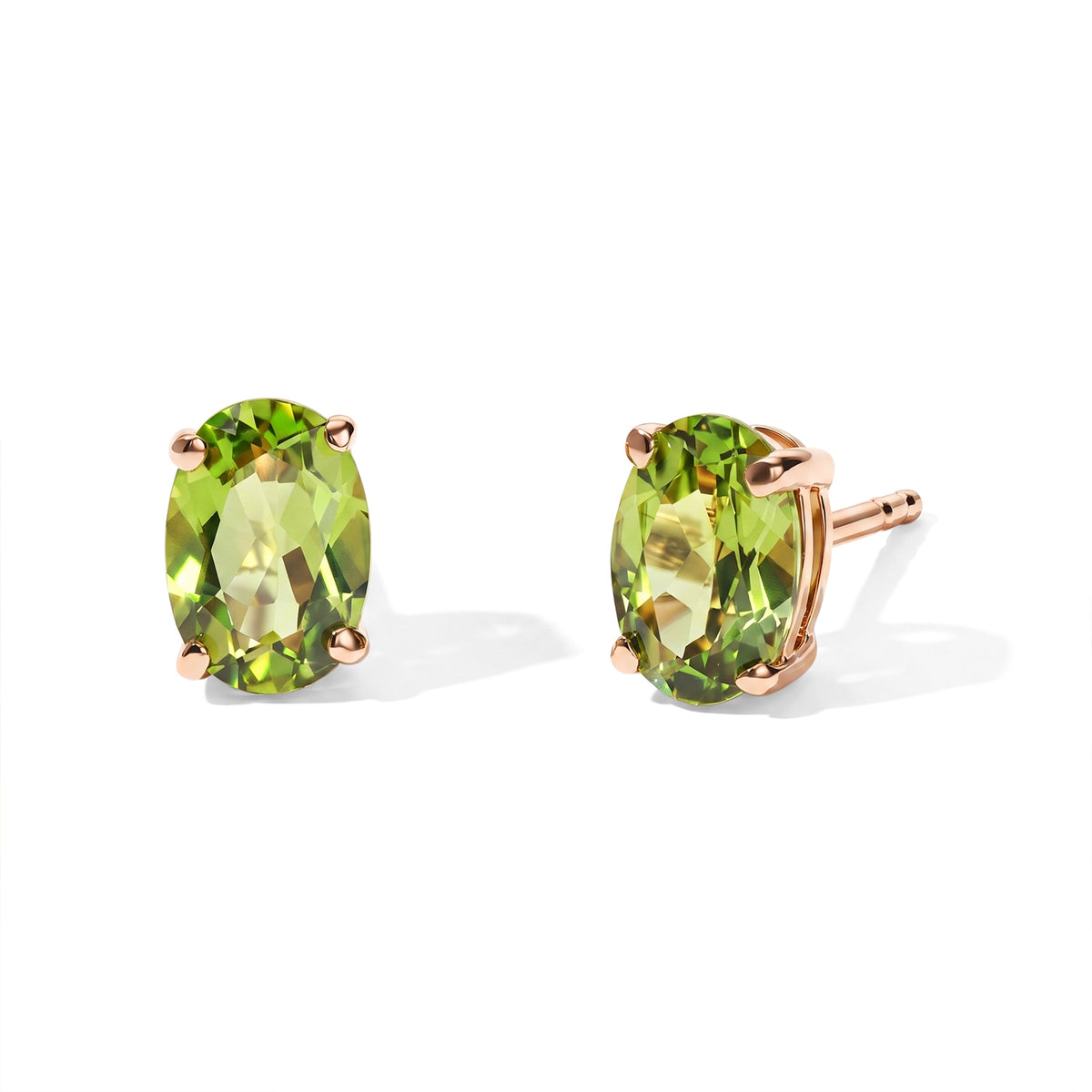 D'Joy - Peridot Stud Earring with Push Back in 18K Vermeil Rose Gold Plated Sterling Silver 1.50 Ct. 8745253 0