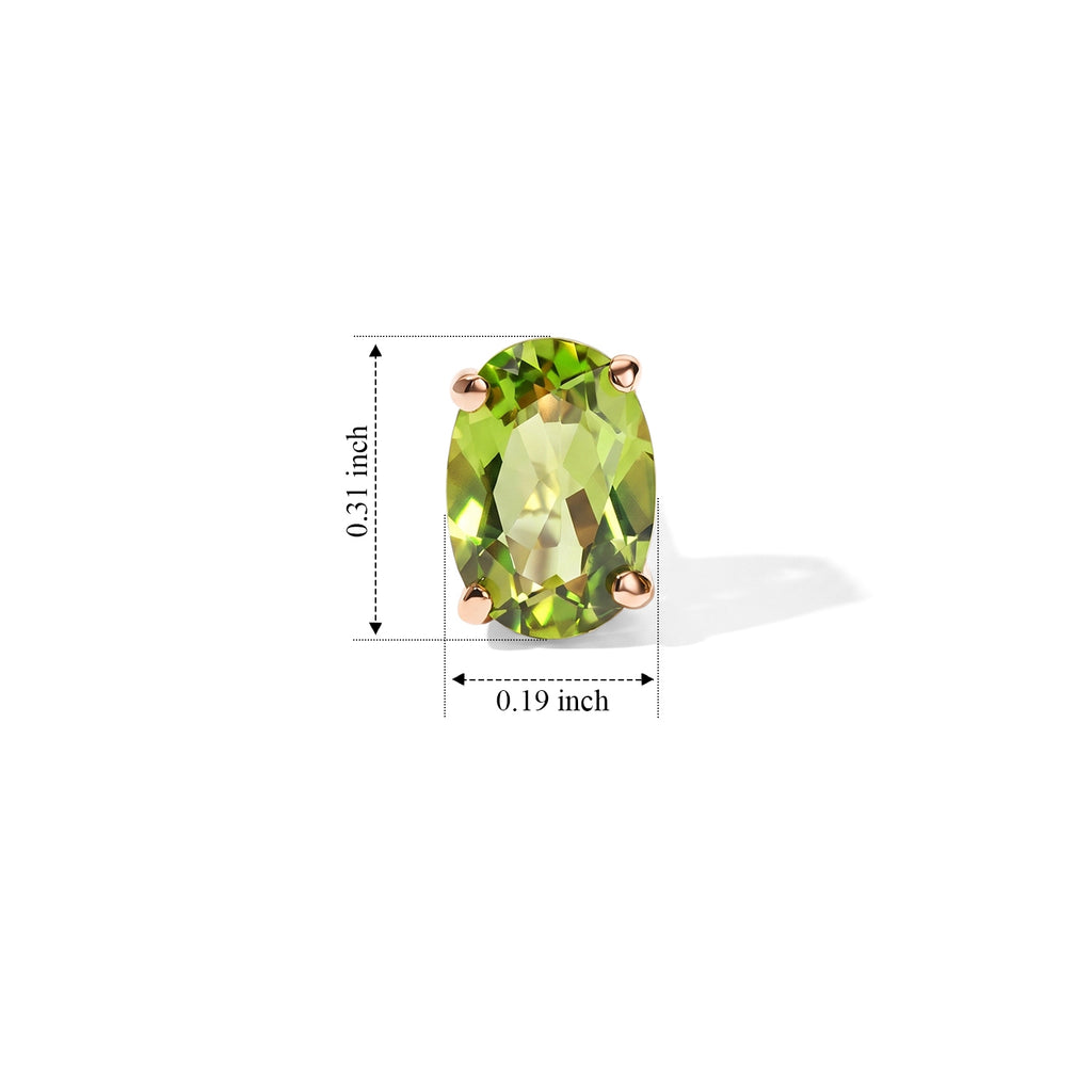 D'Joy - Peridot Stud Earring with Push Back in 18K Vermeil Rose Gold Plated Sterling Silver 1.50 Ct._8745253_4