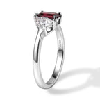 D'Joy Rhodolite Garnet, Moissanite Fancy Ring in Platinum OverlaySterling Silver  1.085  Ct._8745774_3