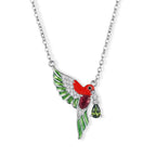 GP - AAA African Ruby & Multi Gemstones Necklace (Size - 20) in Rhodium Overlay Sterling Silver_8745910