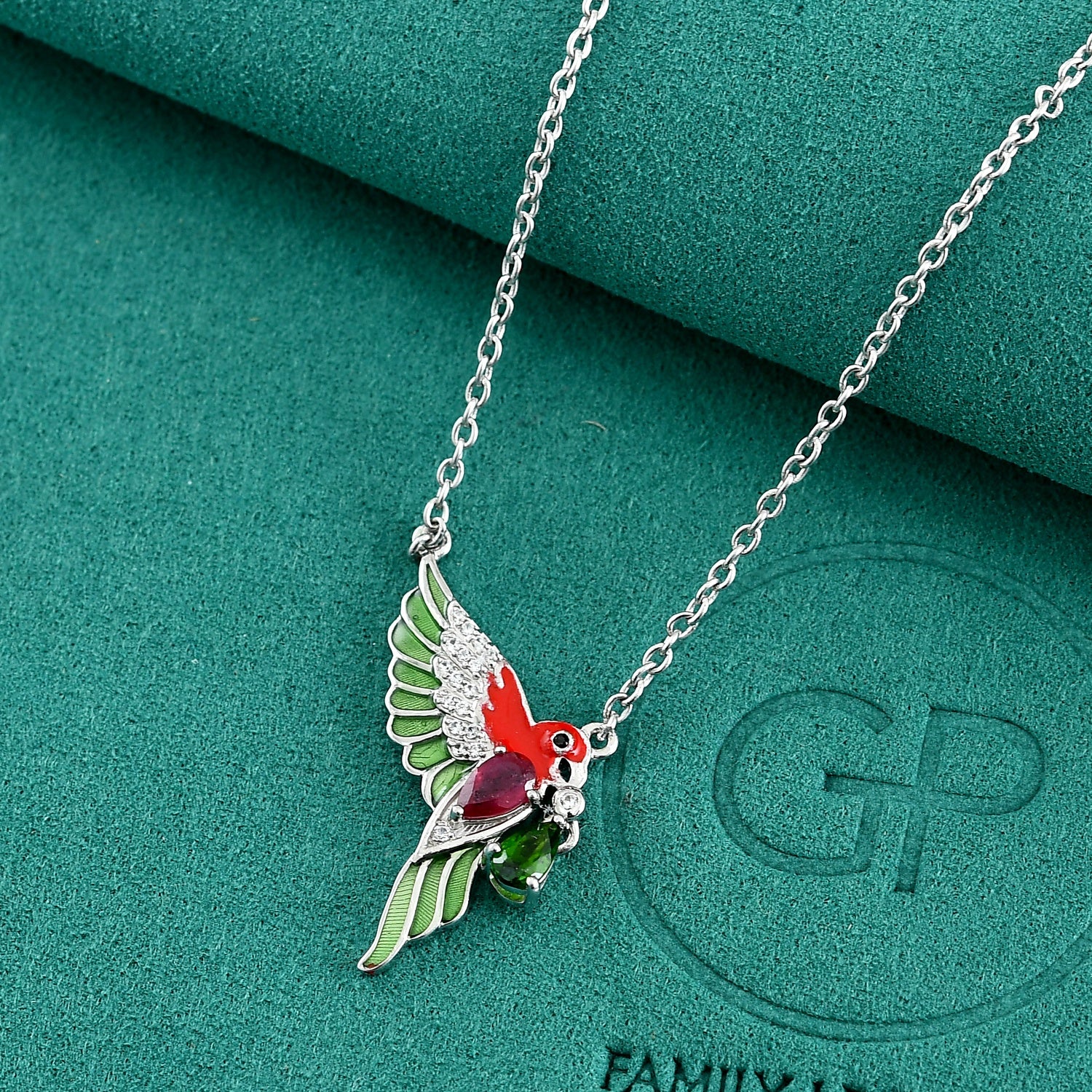 GP - AAA African Ruby &amp; Multi Gemstones Necklace (Size - 20) in Rhodium Overlay Sterling Silver 8745910 2