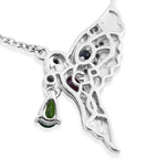 GP - AAA African Ruby & Multi Gemstones Necklace (Size - 20) in Rhodium Overlay Sterling Silver_8745910_4