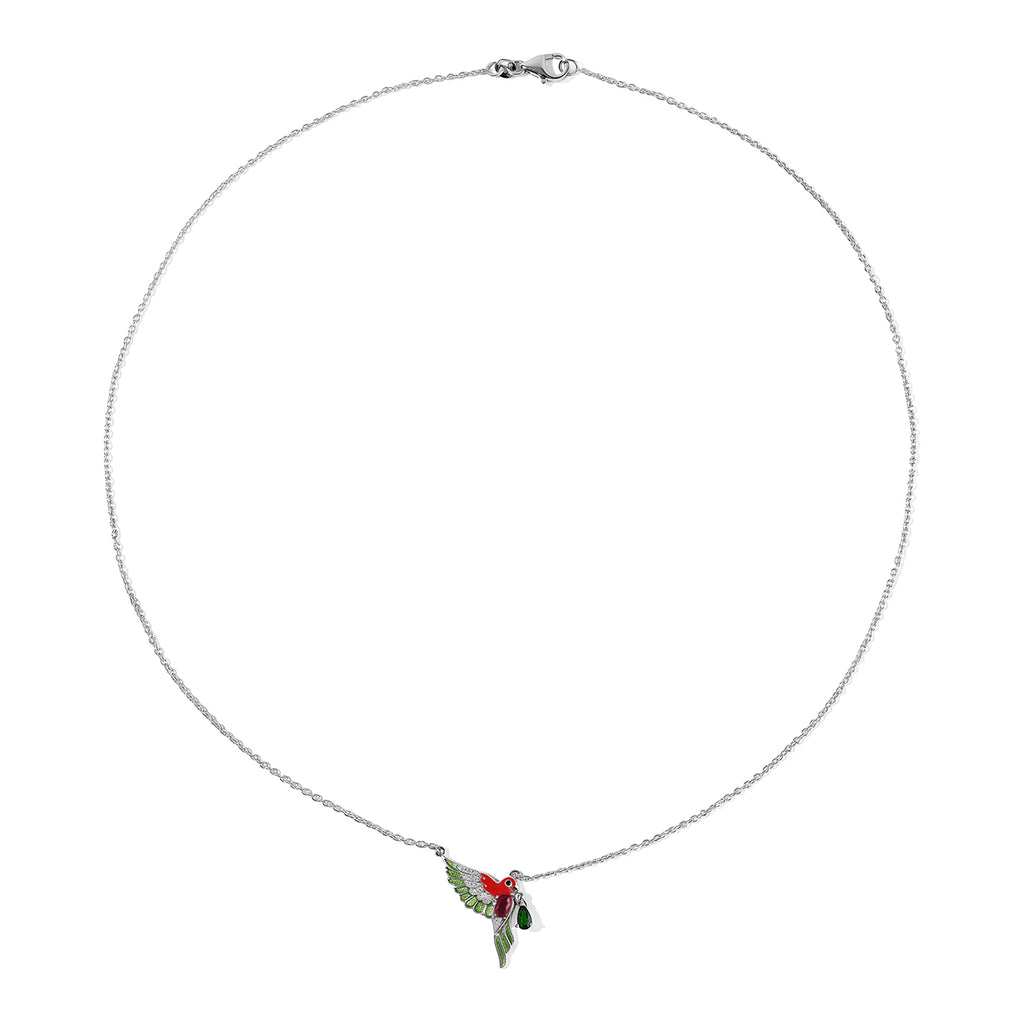 GP - AAA African Ruby & Multi Gemstones Necklace (Size - 20) in Rhodium Overlay Sterling Silver_8745910_5