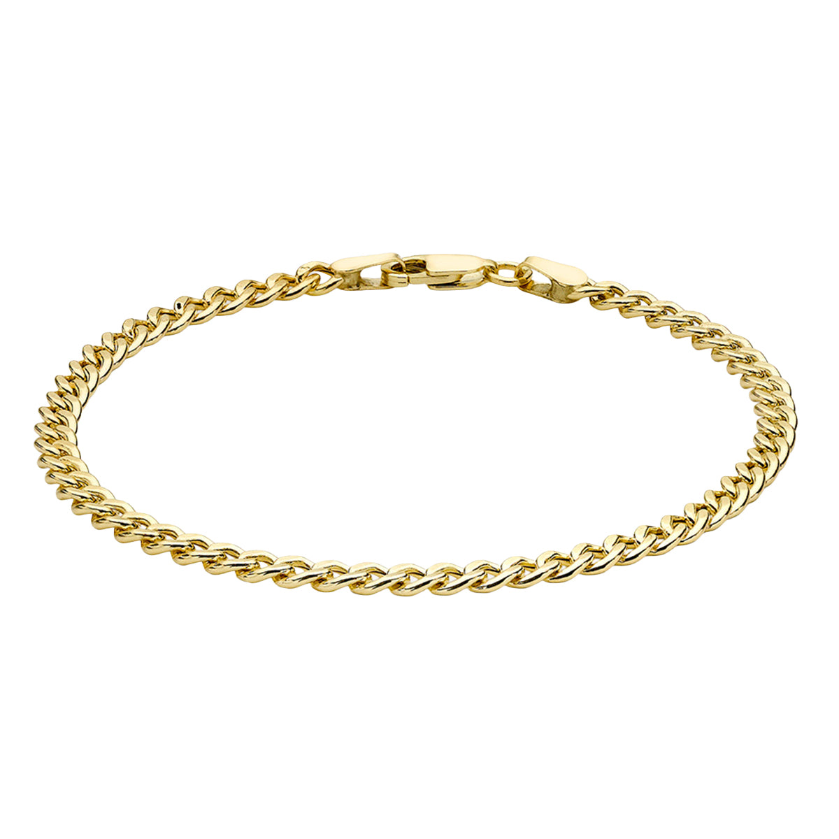 9K Yellow Gold Hollow Curb Bracelet (Size - 7.5) with Lobster Clap 8746488 0