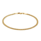 9K Yellow Gold Hollow Double Flat Curb Bracelet (Size - 7.5) With Lobster Clasp_8746489