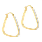 9K Yellow Gold Stardust Medium Triangle Earrings With Clasp_8746574