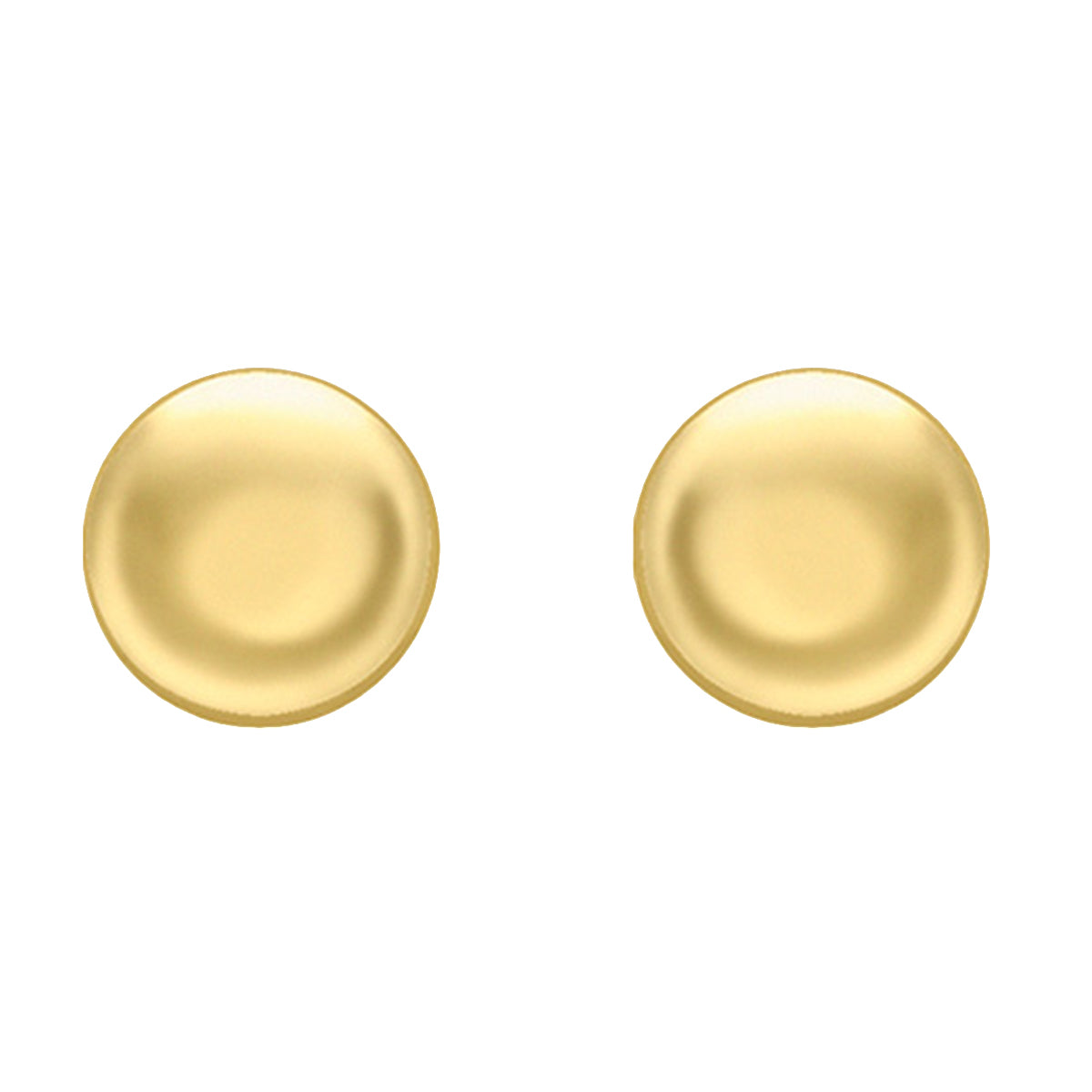 9K Yellow Gold Button Stud Earrings With Push Back 8746576 0