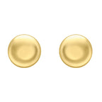 9K Yellow Gold Button Stud Earrings With Push Back_8746576
