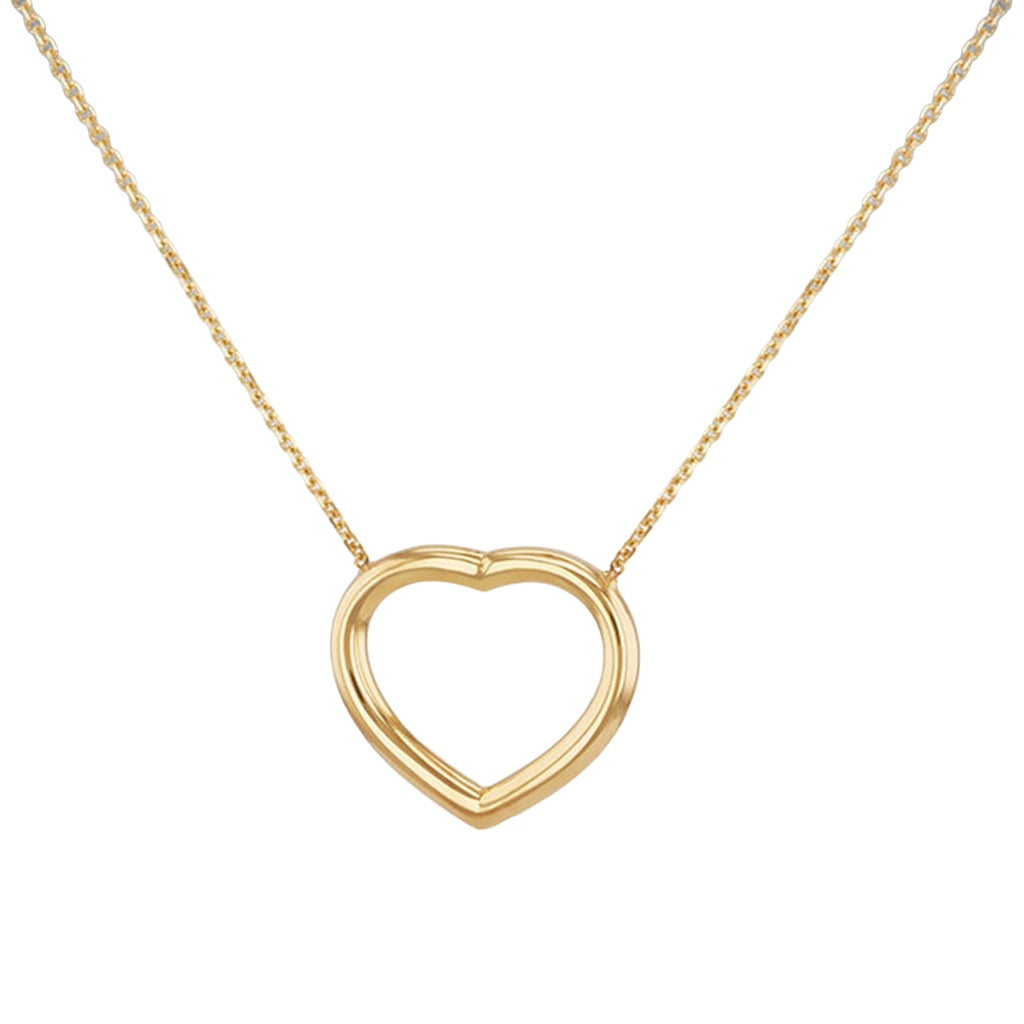 9K Yellow Gold Diamond Cut Heart Trace Adjustable Necklace (Size - 16-18)_8746586
