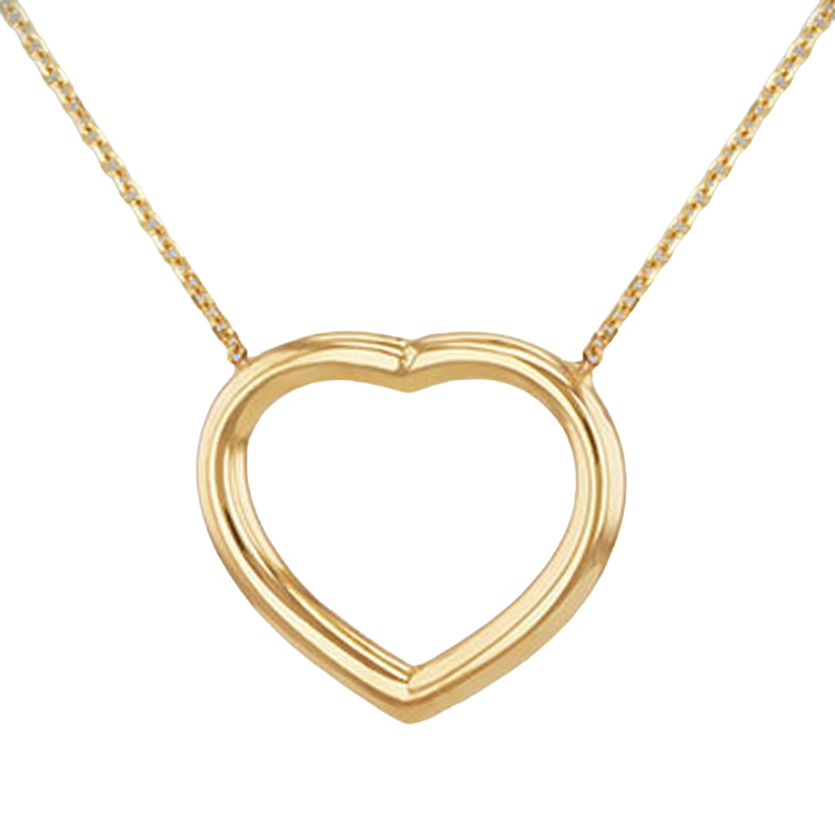9K Yellow Gold Diamond Cut Heart Trace Adjustable Necklace (Size - 16-18) 8746586 1
