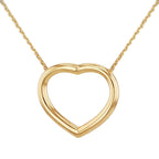 9K Yellow Gold Diamond Cut Heart Trace Adjustable Necklace (Size - 16-18)_8746586_1