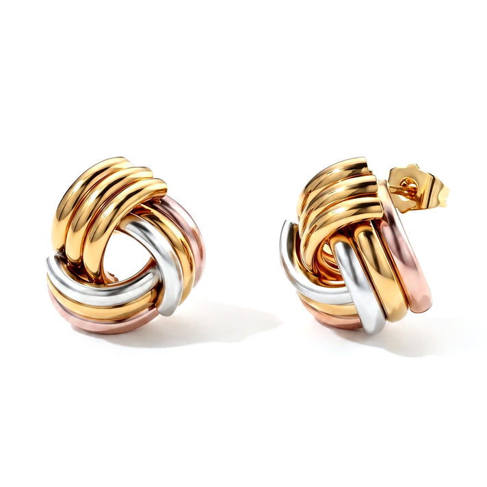 Close Out Deal- Designer Inspired Knot Stud Earring with Push Back 8746943 1