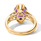 GP African Amethyst, Kanchanaburi Blue Sapphire Fancy Ring in 18K YG VermeilSterling Silver, Silver Wt.5 Gms  3.280  Ct._8747308_3
