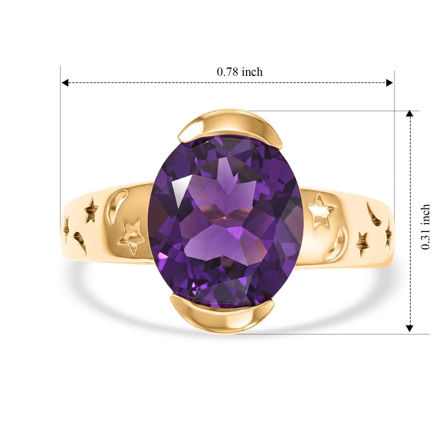 GP African Amethyst, Kanchanaburi Blue Sapphire Fancy Ring in 18K YG VermeilSterling Silver, Silver Wt.5 Gms  3.280  Ct. 8747308 5
