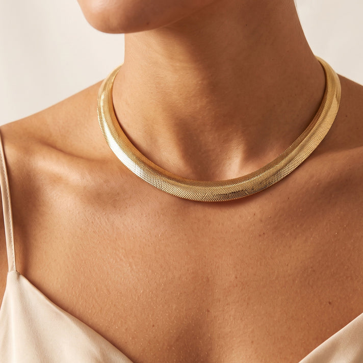 Biggest Close Out Deal- 9K Yellow Gold Graduated Omega Memory Necklace (Size - 20) 8747714 2