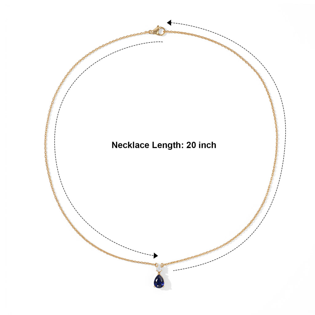 D'Joy - AAA Diffused Blue Sapphire & Moissanite Necklace (Size - 20) in Yellow Gold Plated Sterling Silver 2.07 Ct._8748210_3