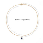 D'Joy - AAA Diffused Blue Sapphire & Moissanite Necklace (Size - 20) in Yellow Gold Plated Sterling Silver 2.07 Ct._8748210_3