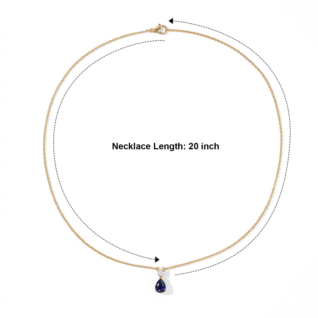 D'Joy - AAA Diffused Blue Sapphire & Moissanite Necklace (Size - 20) in Yellow Gold Plated Sterling Silver 2.07 Ct._8748210_5