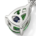 GP Natural Chrome Diopside, White Zircon, Kanchanaburi Blue Sapphire Dangling Earring in Rhodium OverlaySterling Silver  1.472  Ct._8749314_3