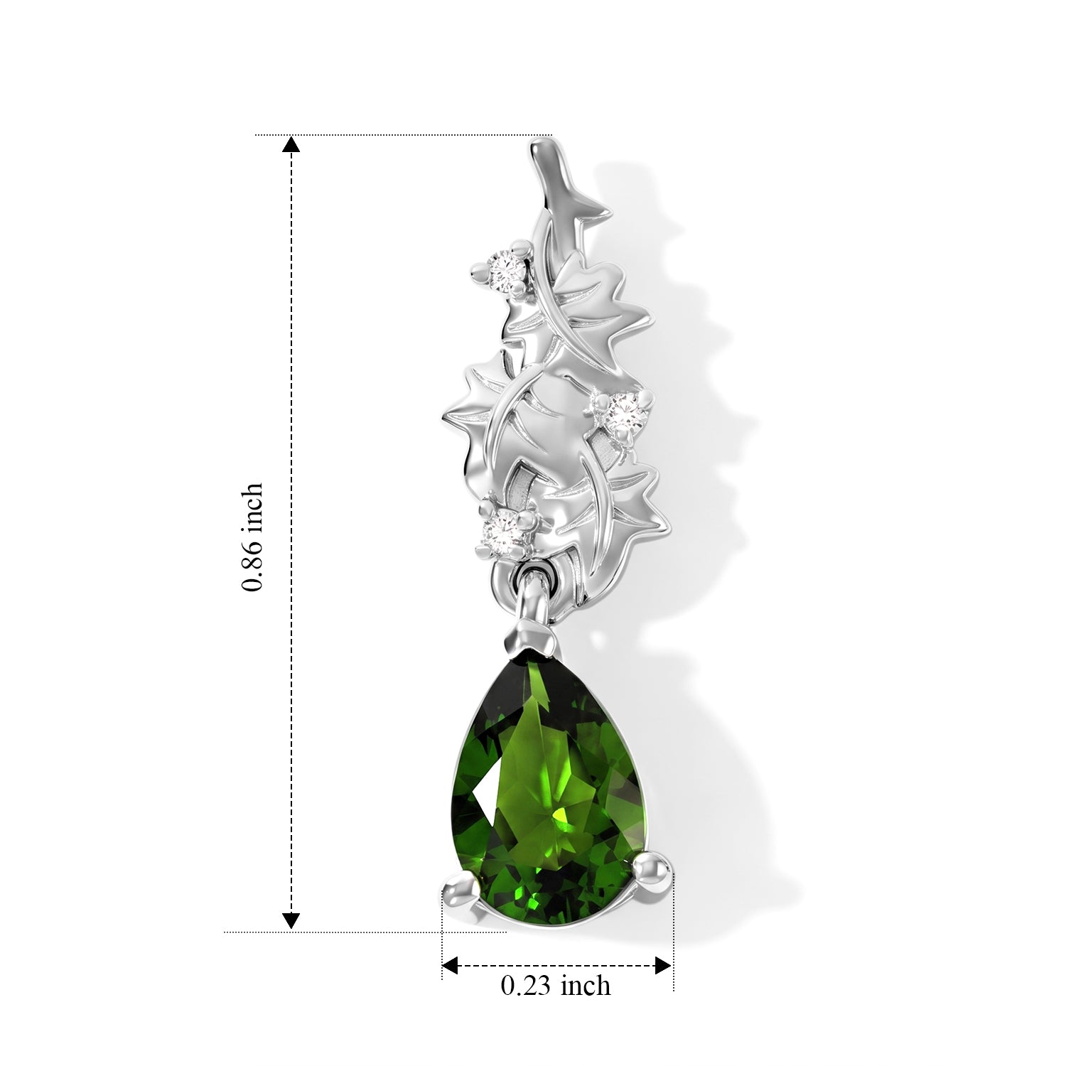 GP Natural Chrome Diopside, White Zircon, Kanchanaburi Blue Sapphire Dangling Earring in Rhodium OverlaySterling Silver  1.472  Ct. 8749314 4
