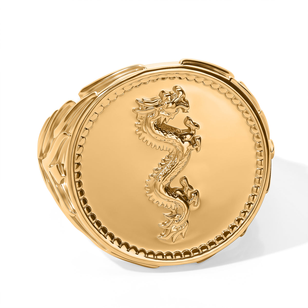 EverTrue Bronzella Collection - Dragon Embossed Signet Ring in 18K Gold Plating 8749494 0