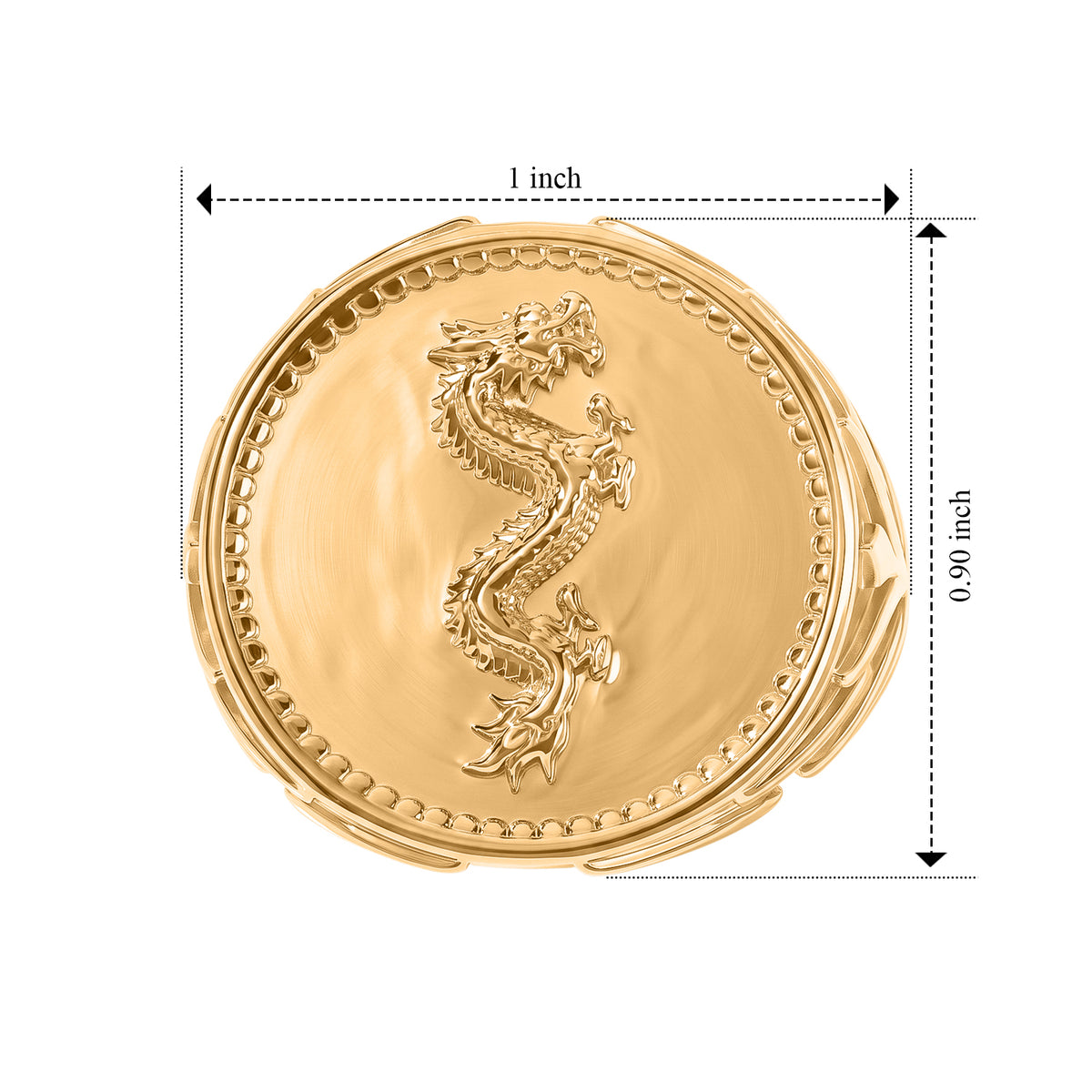 EverTrue Bronzella Collection - Dragon Embossed Signet Ring in 18K Gold Plating 8749494 5
