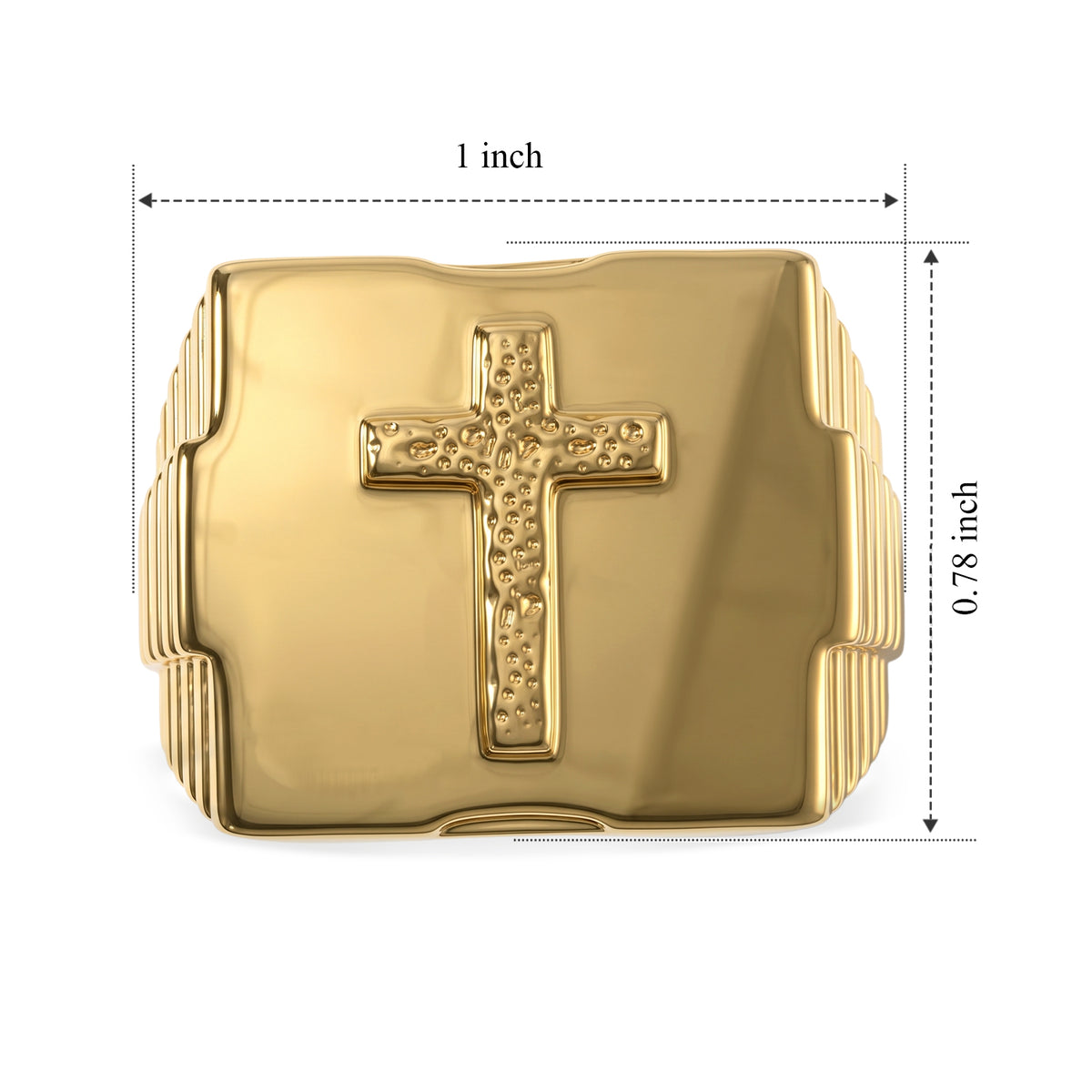 EverTrue Bronzella Collection - Cross Embossed Signet Ring in 18K Gold Plating 8749506 4