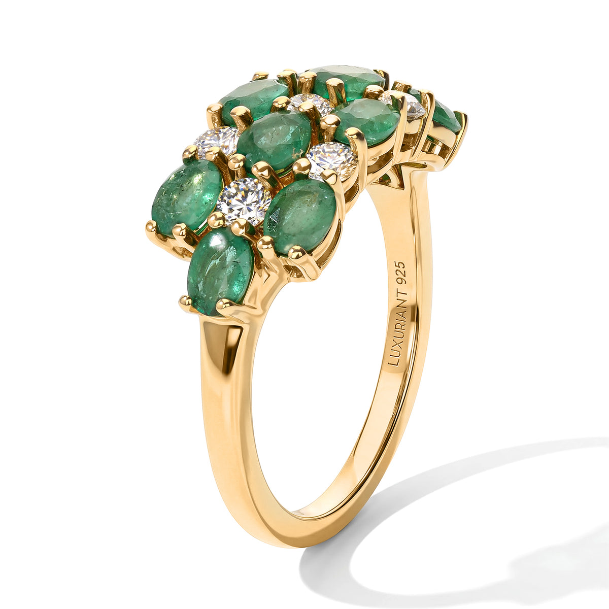 D'Joy Emerald, Lab Grown Diamond Cluster Ring in 18K YG VermeilSterling Silver  2.362  Ct. 8749771 3