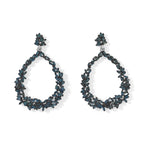 GP - Blue Diamond & Blue Sapphire Earring with Push Post in Rhodium Overlay Sterling Silver 1.10 Ct._8749827