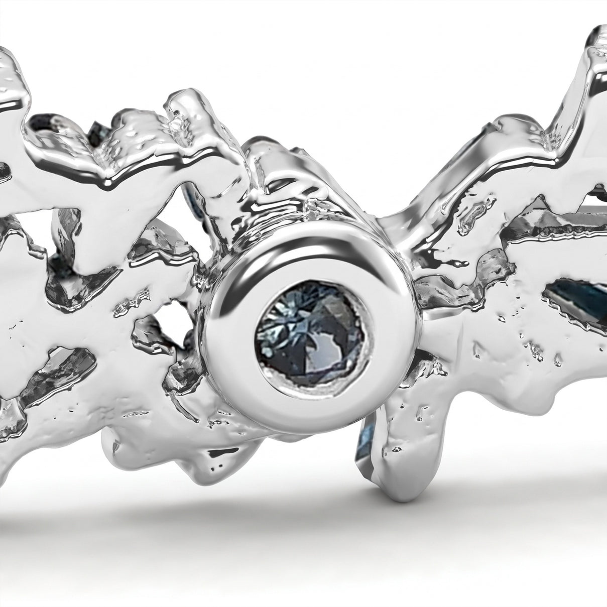 GP - Blue Diamond &amp; Blue Sapphire Earring with Push Post in Rhodium Overlay Sterling Silver 1.10 Ct. 8749827 5