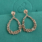 GP - Champagne Diamond & Blue Sapphire Earring with Push Back in 18K Vermeil Rose Gold Plated Sterling Silver 1.10 Ct._8749829_1